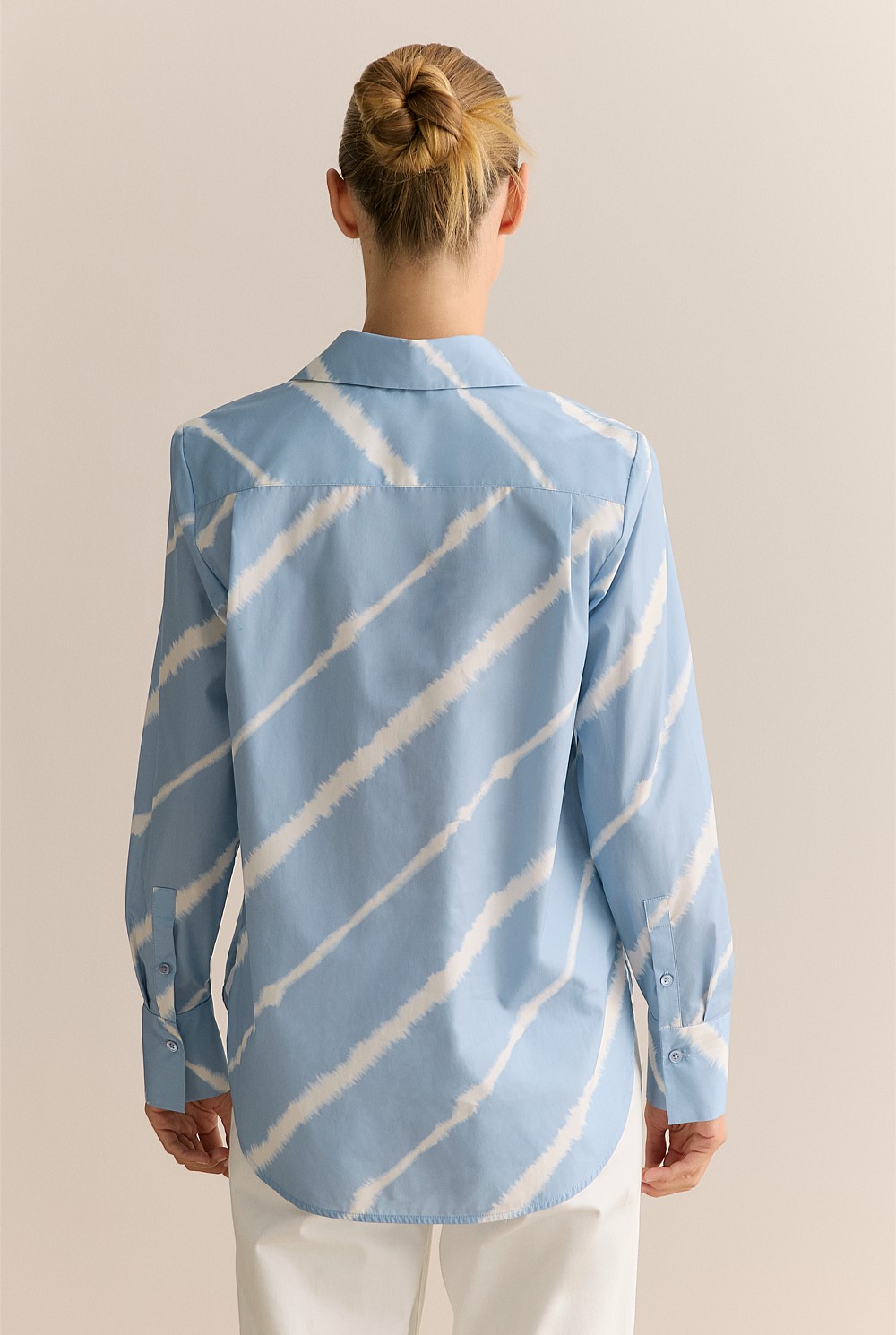 Feather Stripe Poplin Long Sleeve Shirt