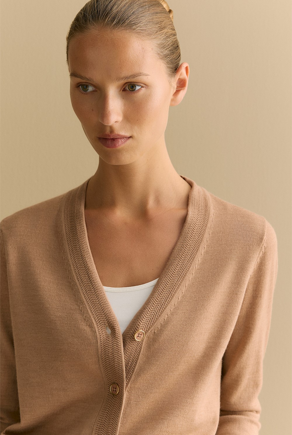 Merino V Neck Pocket Cardigan