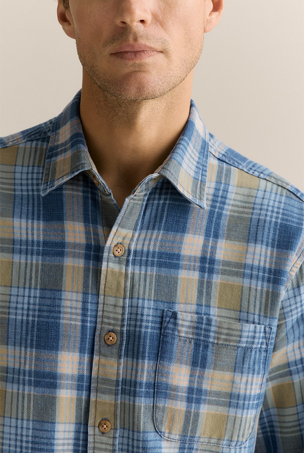 Regular Fit Cotton Slub Check Shirt