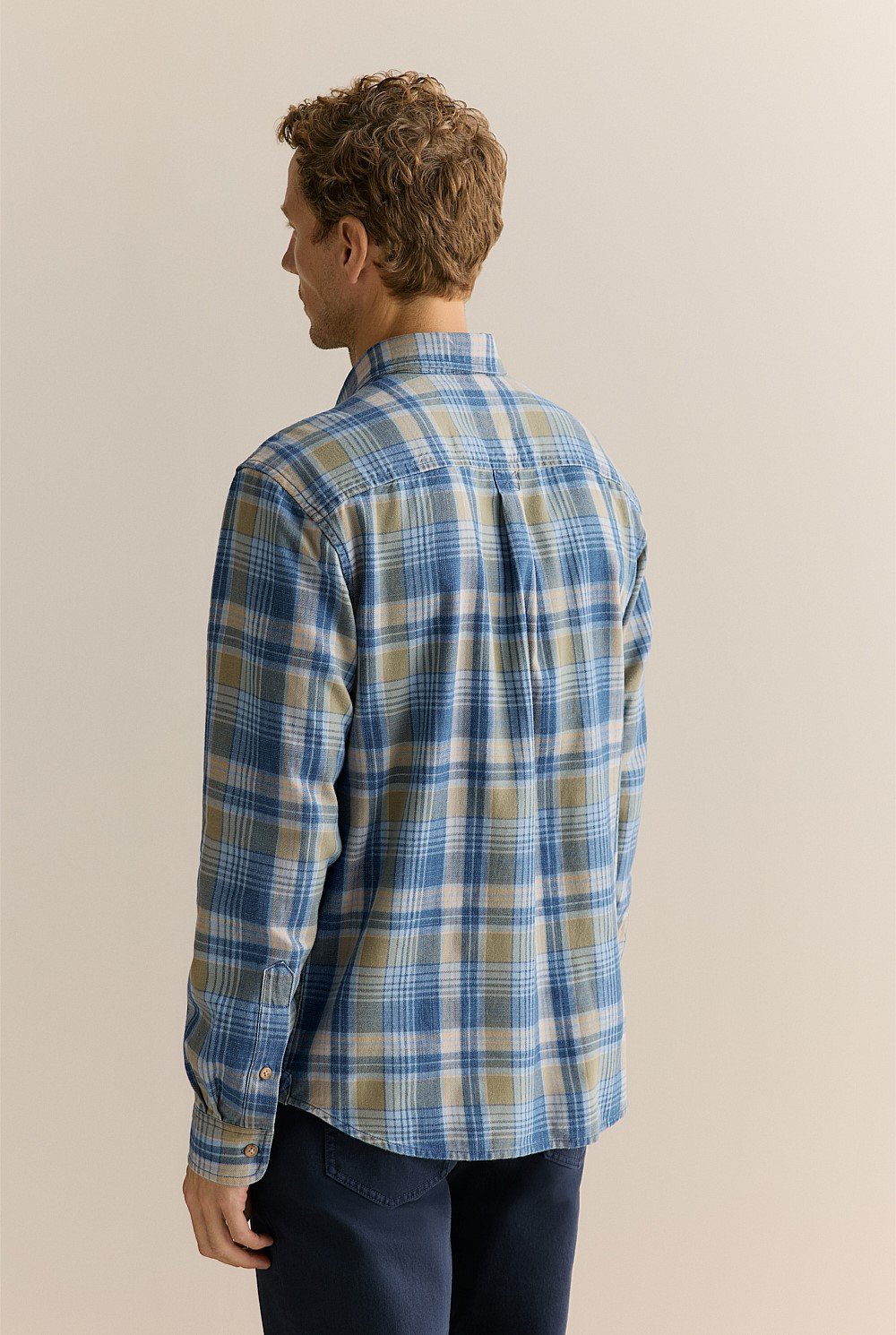 Regular Fit Cotton Slub Check Shirt