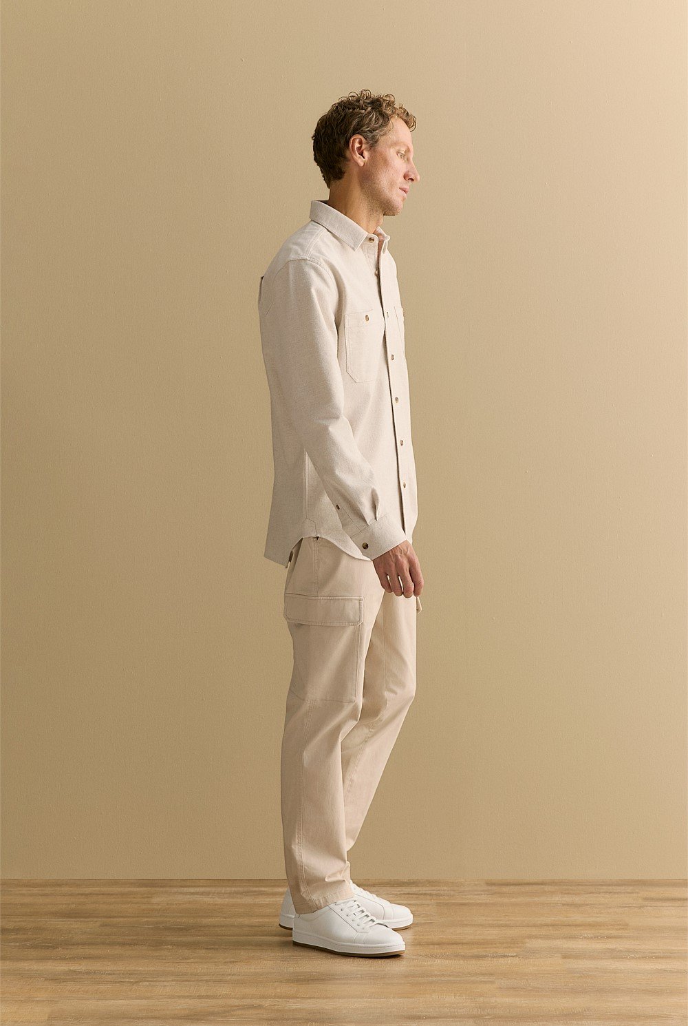 Organically Grown Cotton Brushed Twill Overshirt