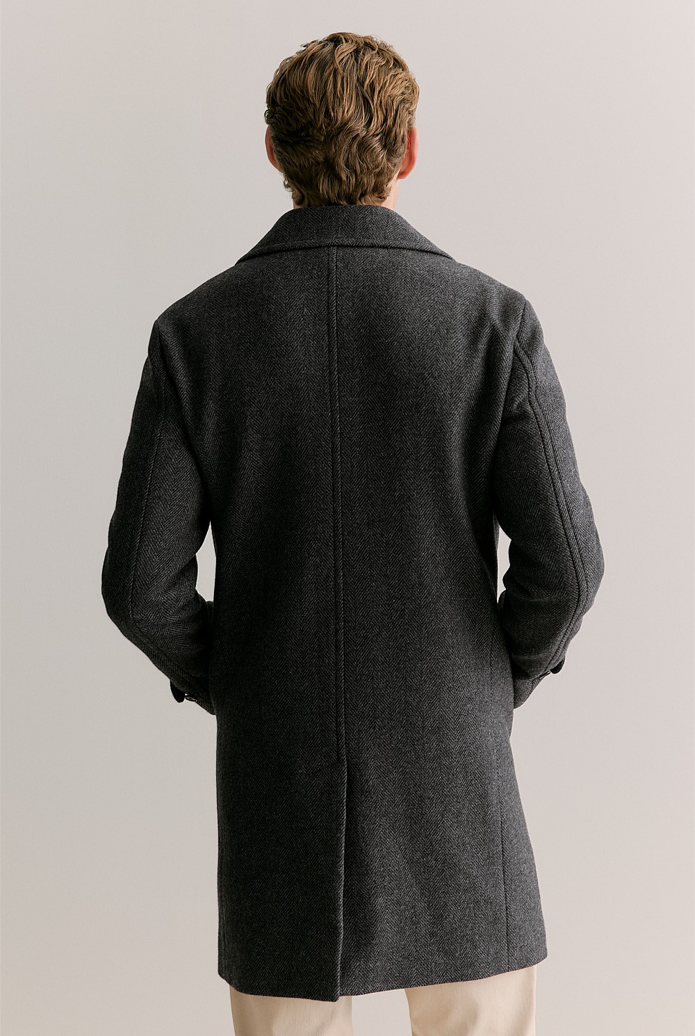 Italian Wool Blend Herringbone Coat