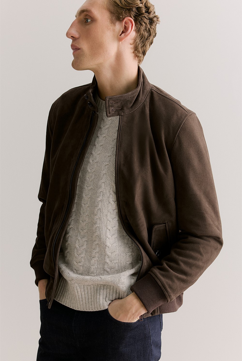 Regular Fit Suede Bomber