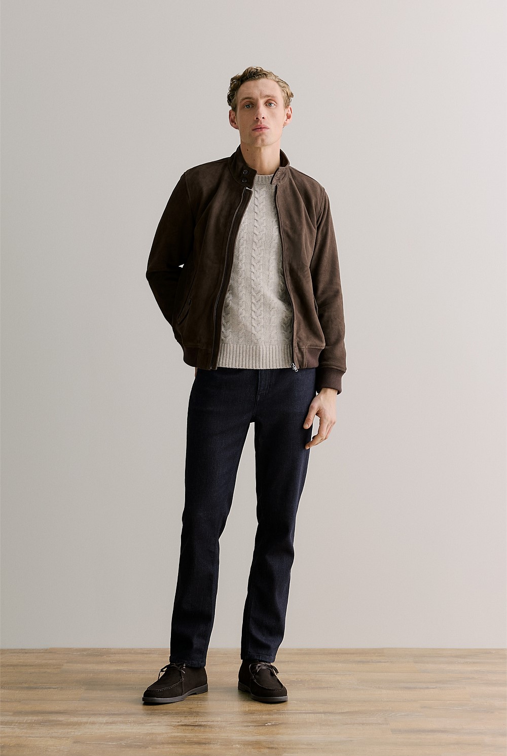 Regular Fit Suede Bomber