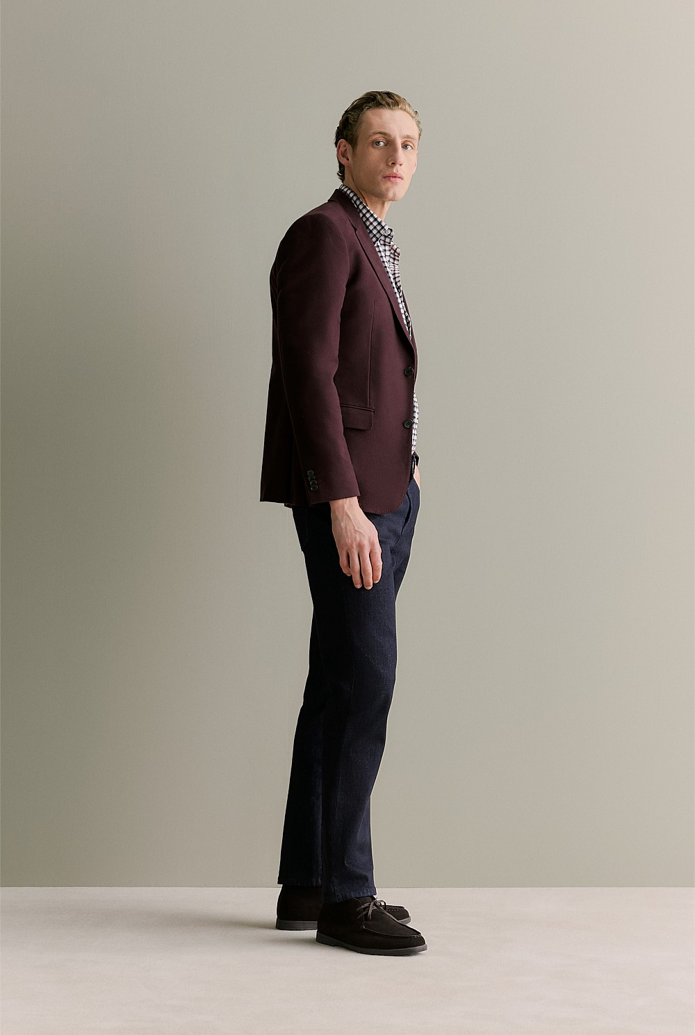 Regular Fit Fine Cord Check Shirt