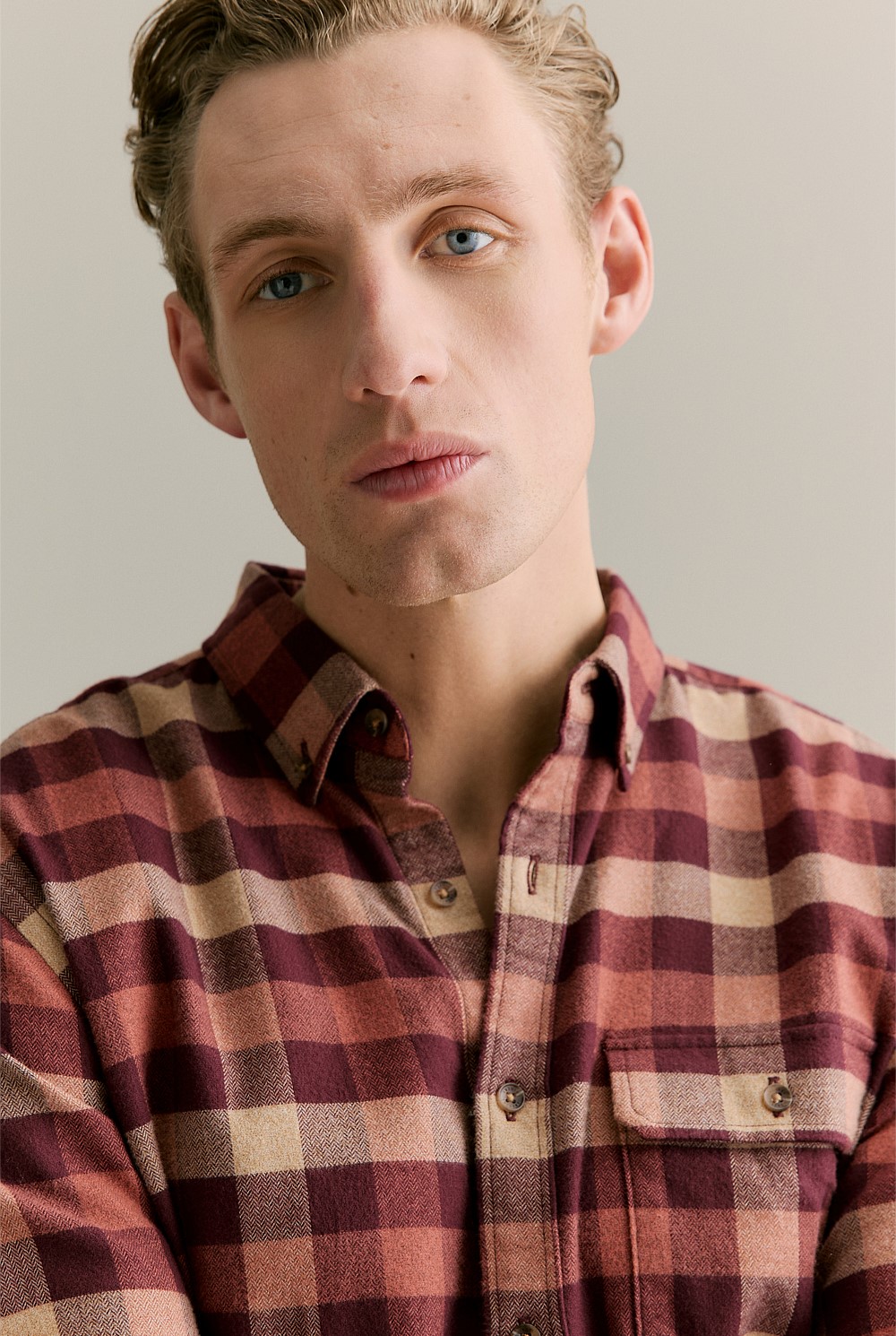 Regular Fit Brushed Buffalo Check Shirt