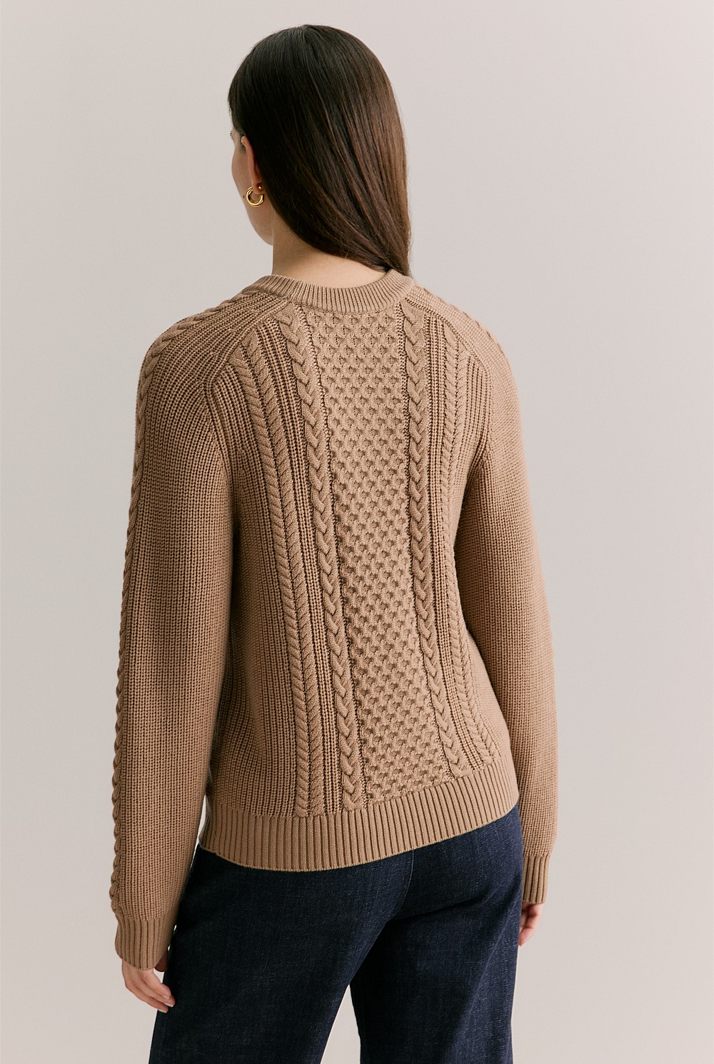 Merino Cable Knit Crew