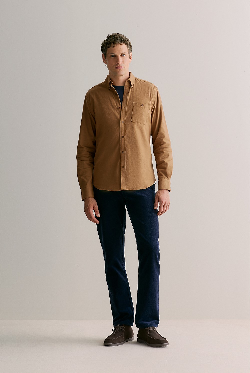 Regular Fit Cotton Herringbone Shirt