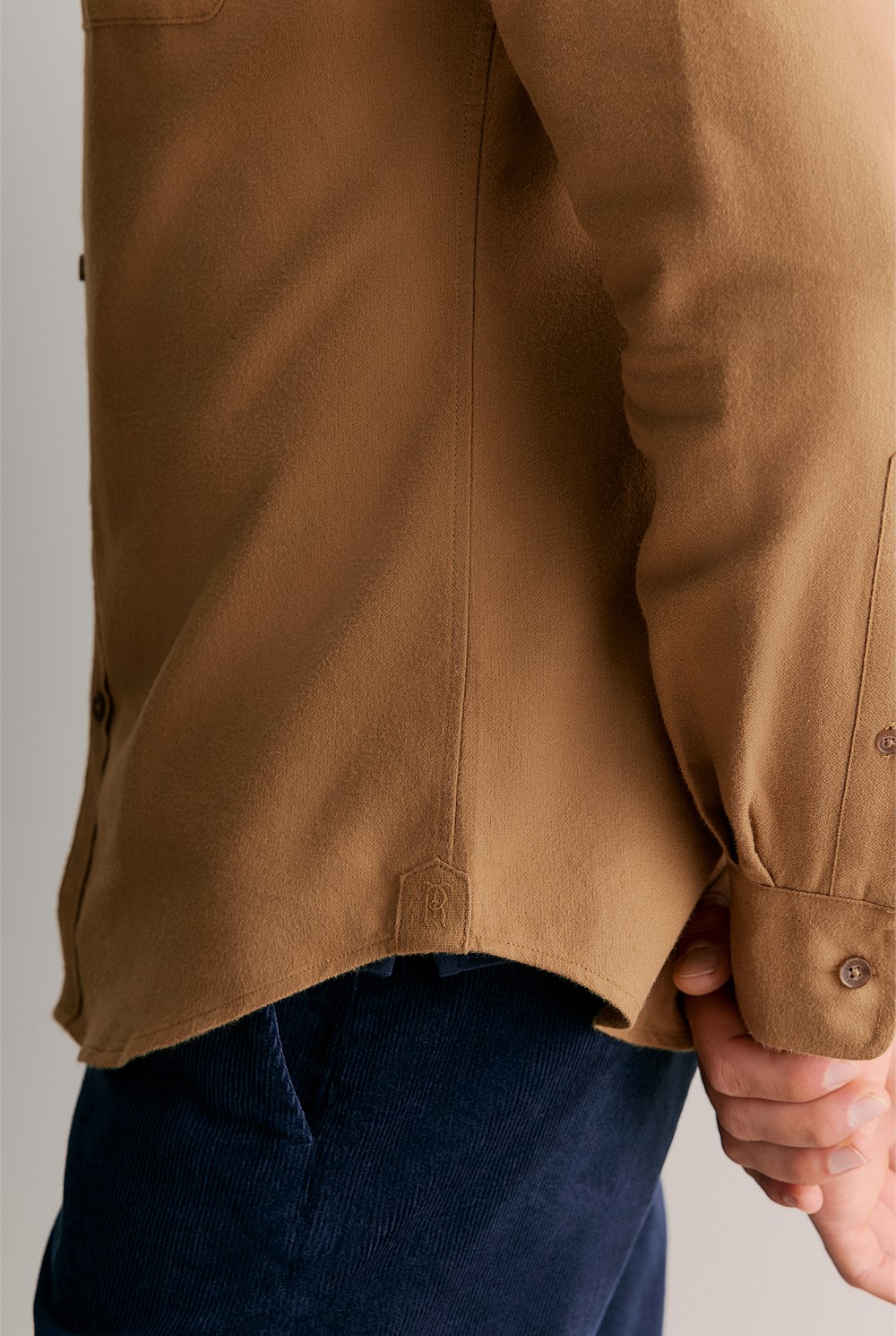 Regular Fit Cotton Herringbone Shirt