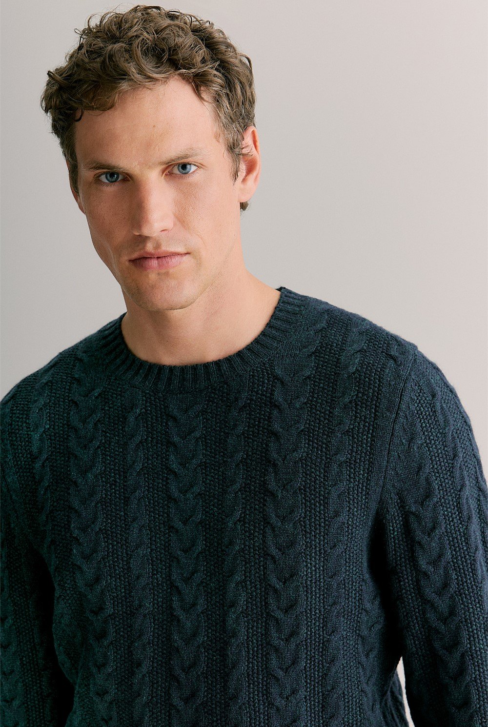 Merino Cable Stitch Crew