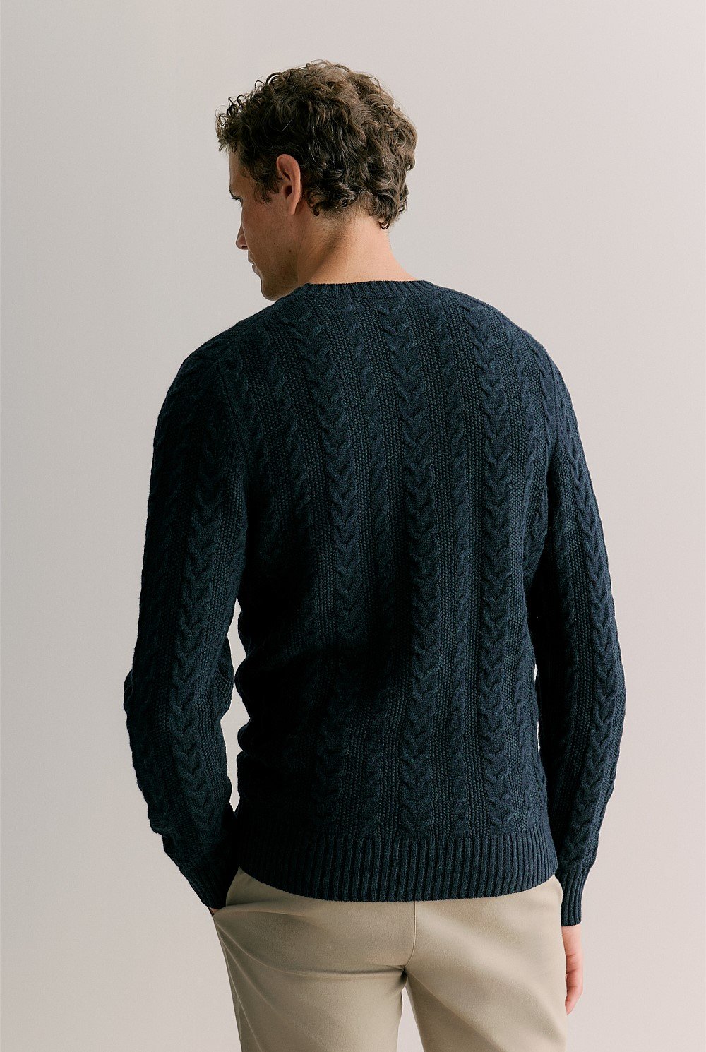 Merino Cable Stitch Crew
