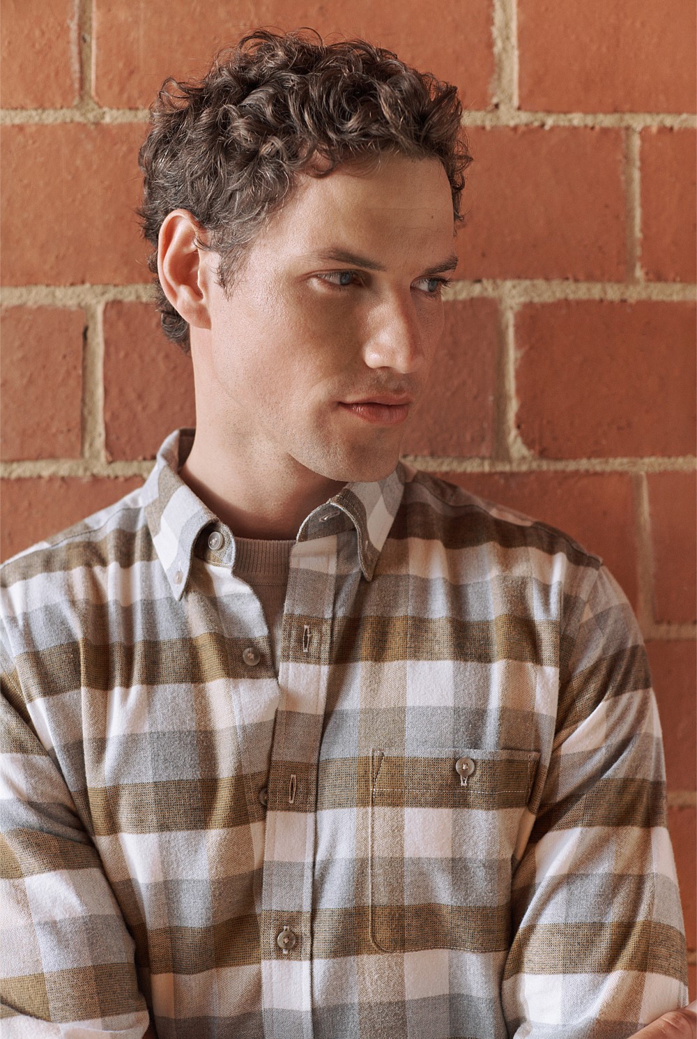 Regular Fit Cotton Herringbone Check Shirt