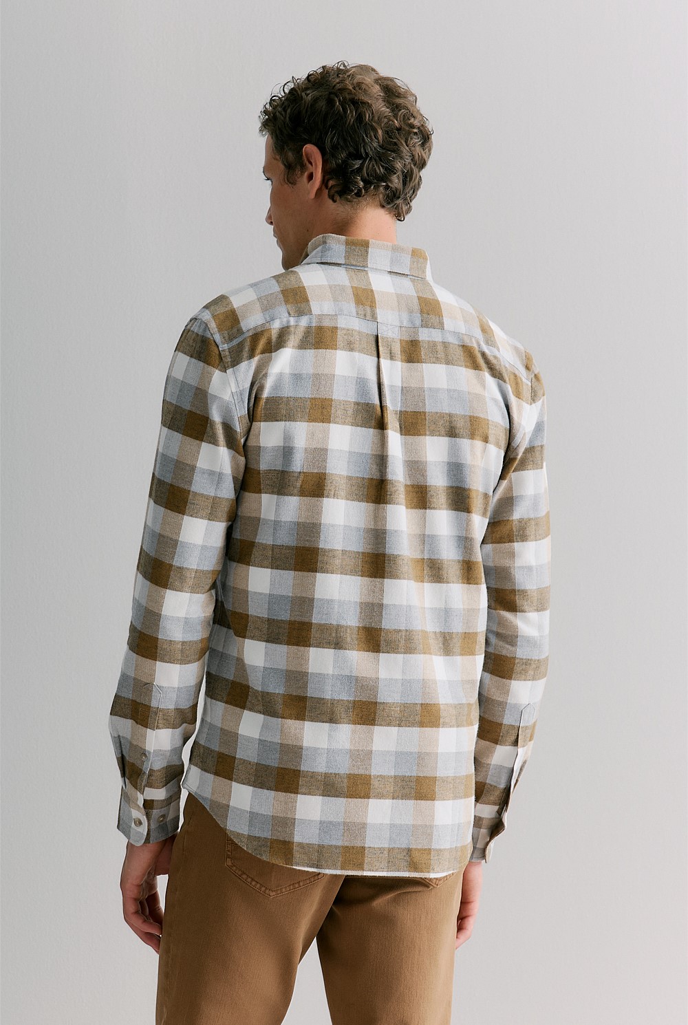 Regular Fit Cotton Herringbone Check Shirt