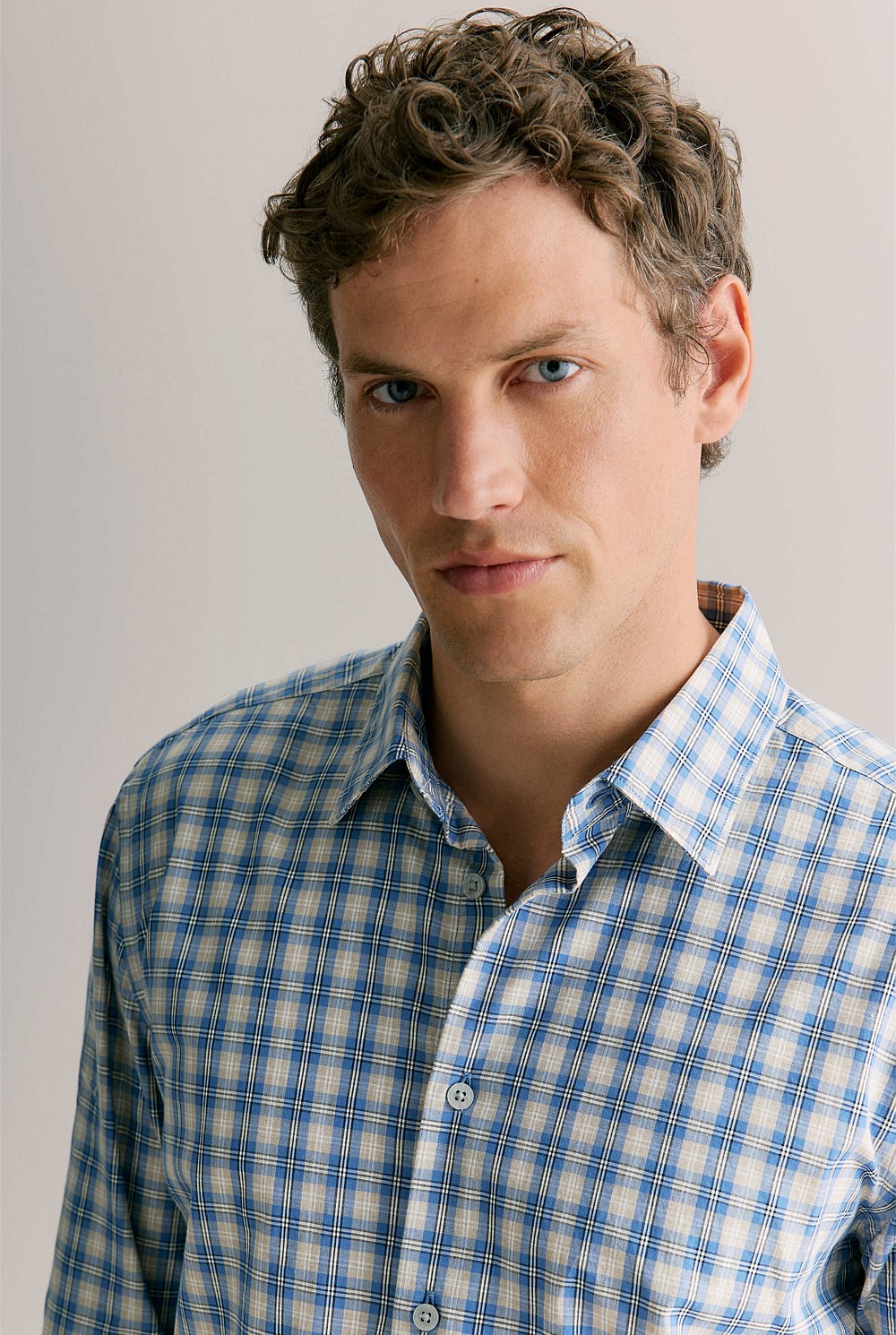 Tailored Fit Cotton Check Shirt