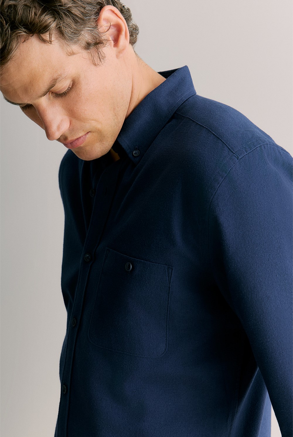 Regular Fit Cotton Herringbone Shirt