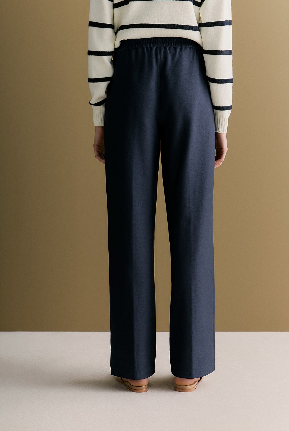 Ponte Pintuck Detail Straight Leg Pant