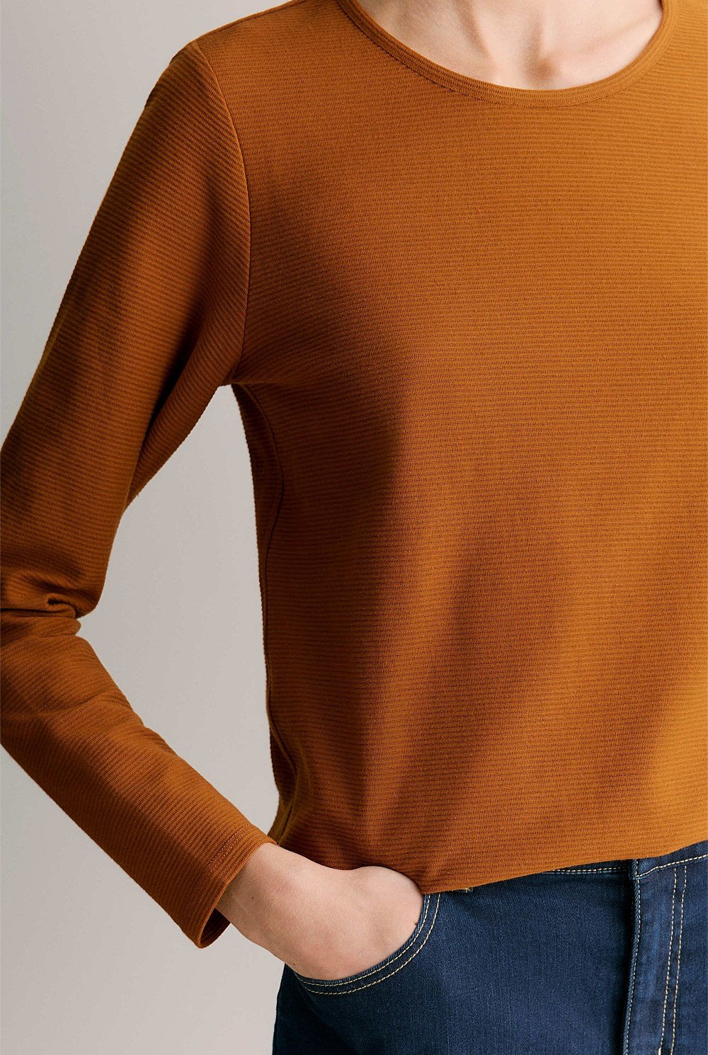 Cotton Ottoman Long Sleeve T-shirt