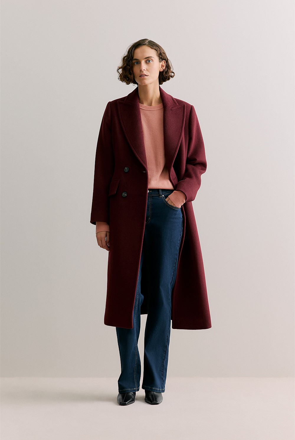 Merino Cashmere Forward Shoulder Seam Relaxed Crew