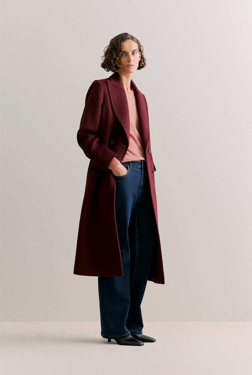 Merino Cashmere Forward Shoulder Seam Relaxed Crew