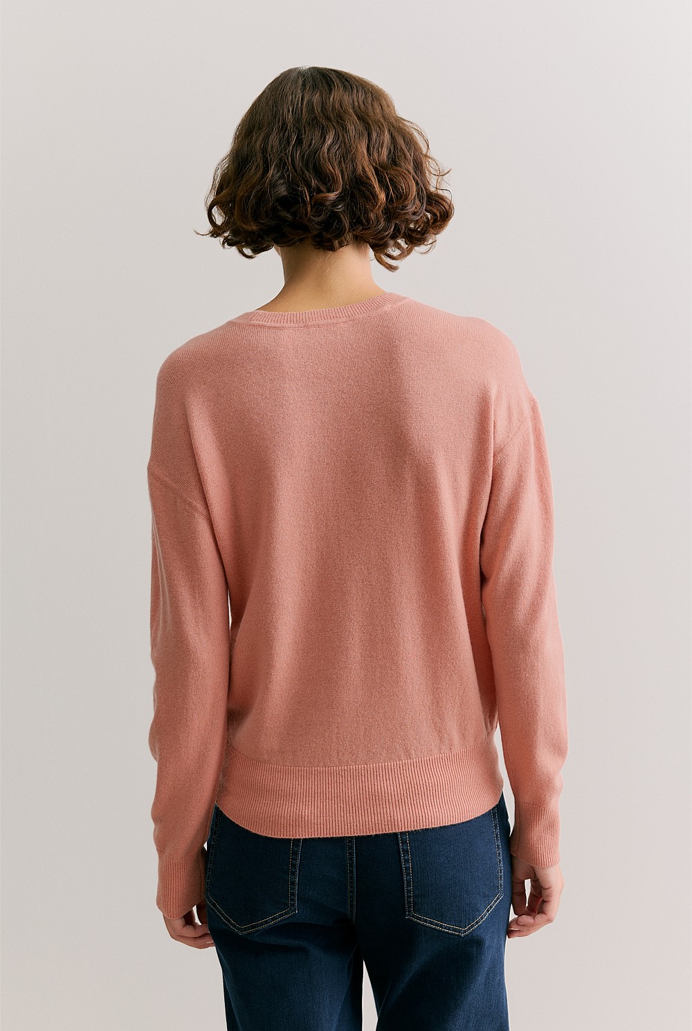 Merino Cashmere Forward Shoulder Seam Relaxed Crew