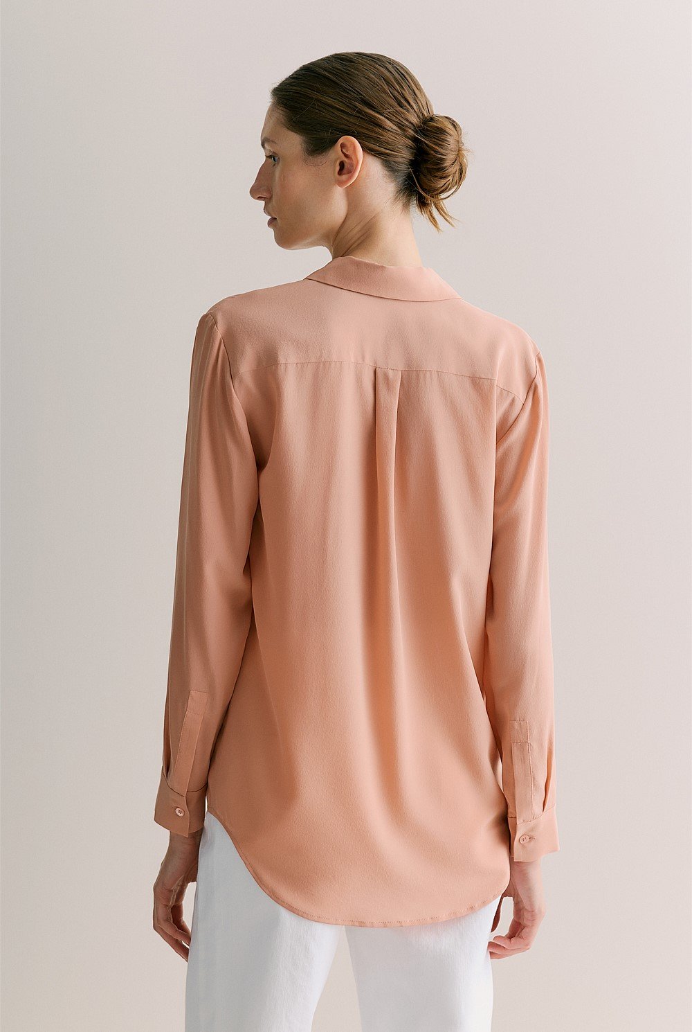 Silk Concealed Placket Shirt
