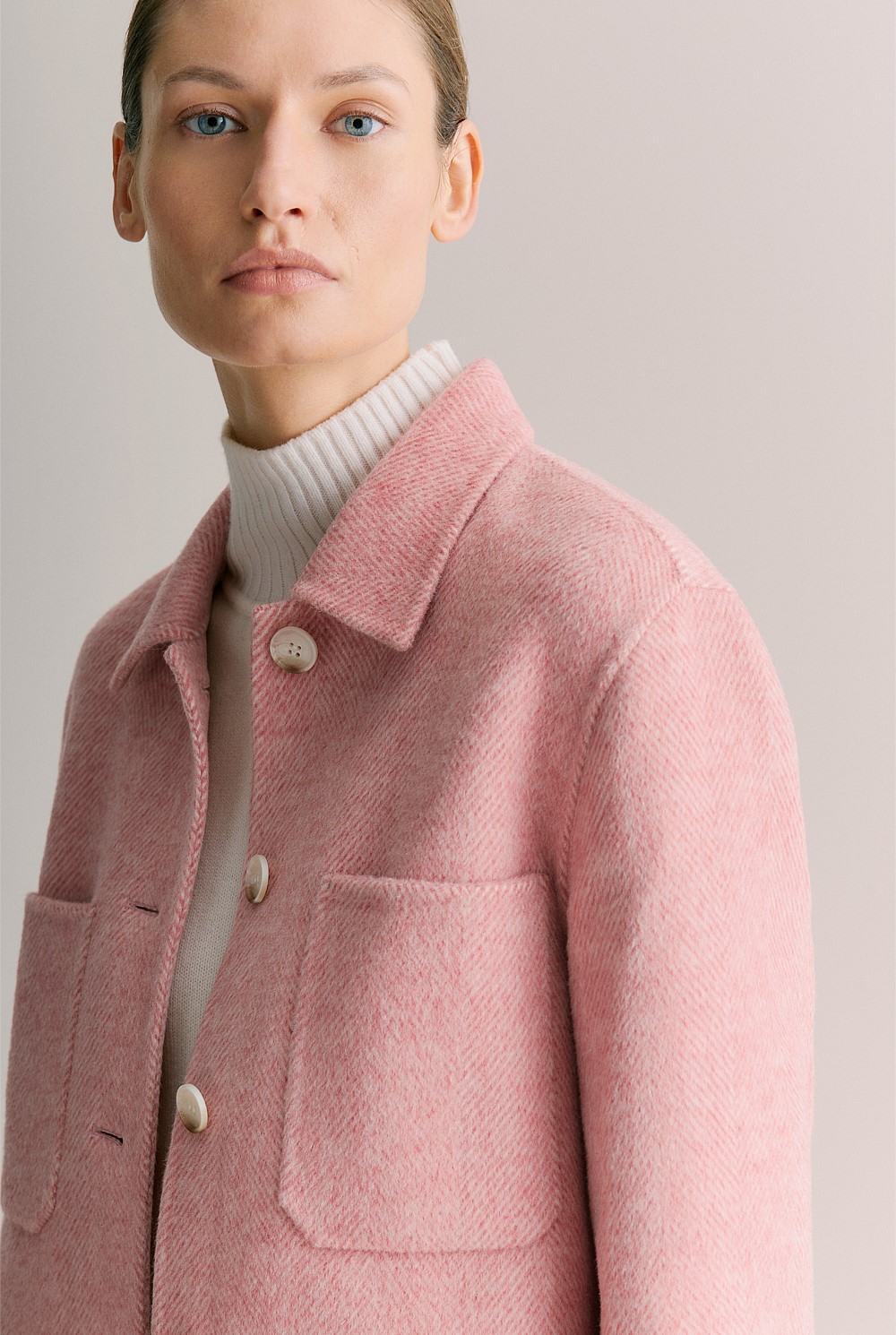 Australian Wool Herringbone Shacket