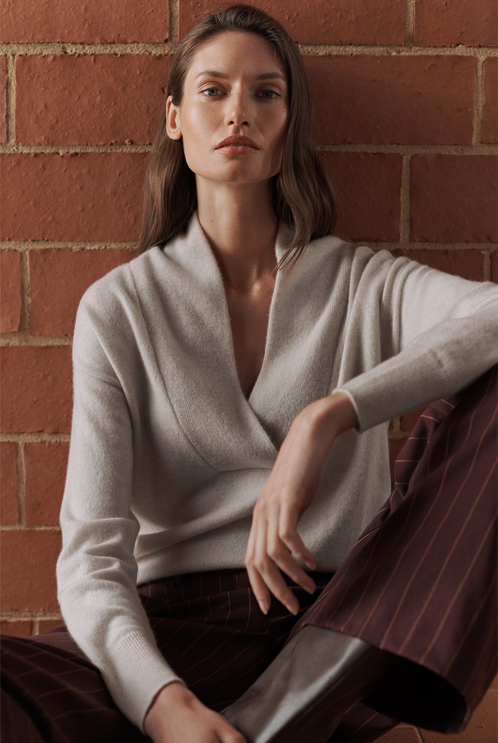 Cashmere Shawl Neck Knit