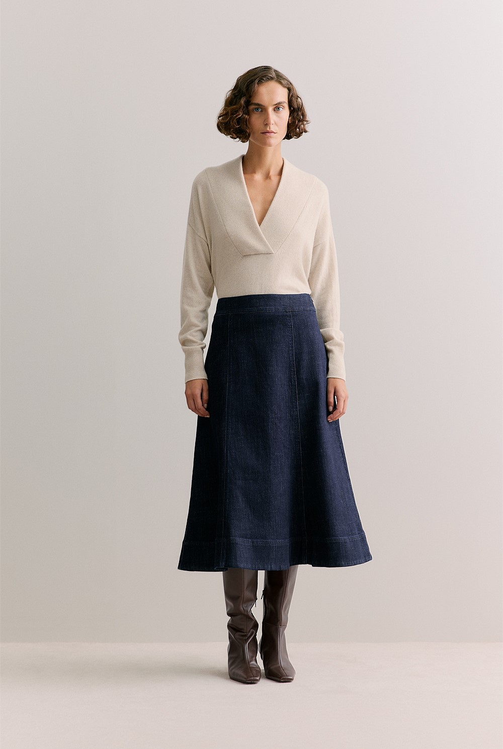Cashmere Shawl Neck Knit