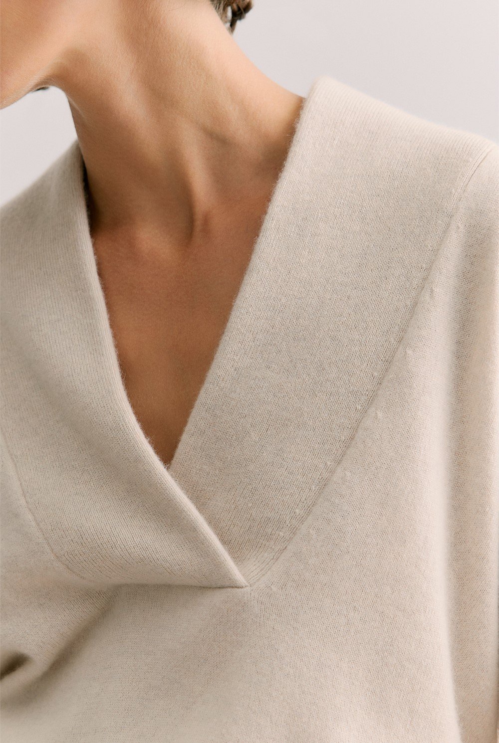 Cashmere Shawl Neck Knit