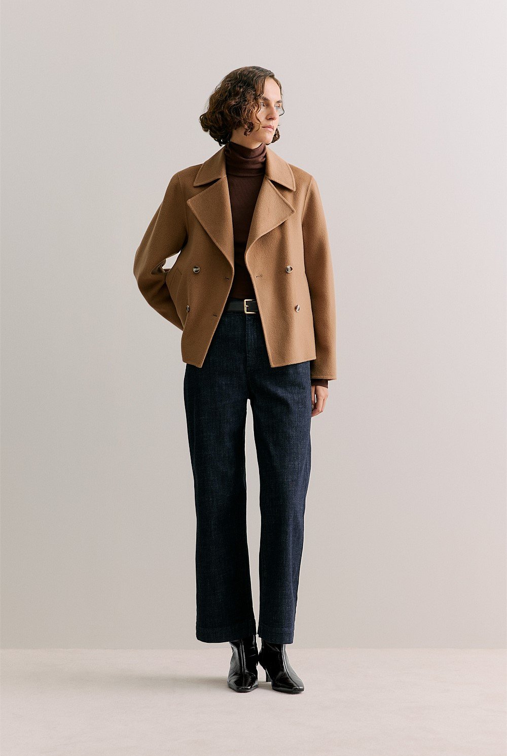 Tencel Wool Fine Rib Rollneck