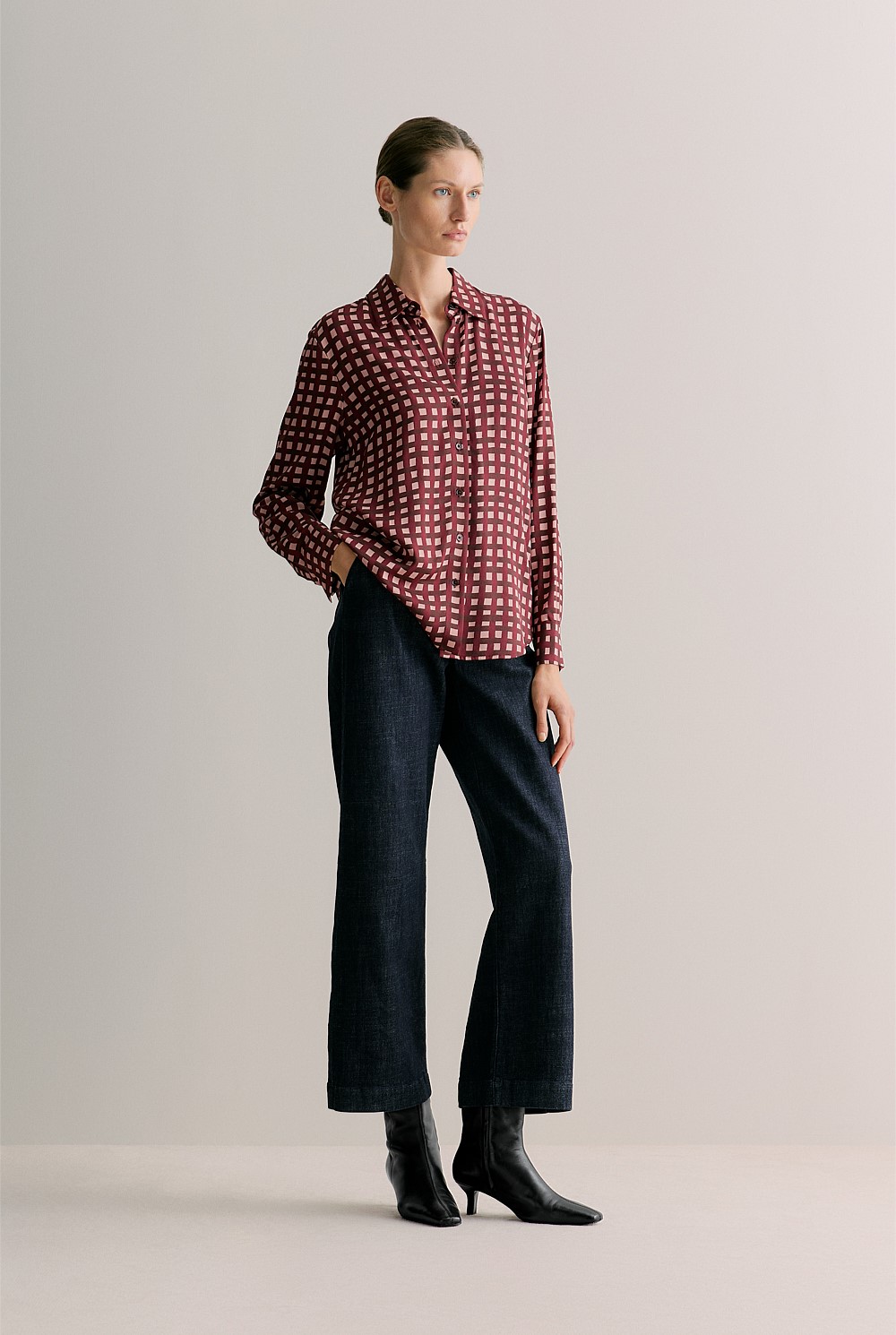 Mini Twill Painted Gingham Shirt