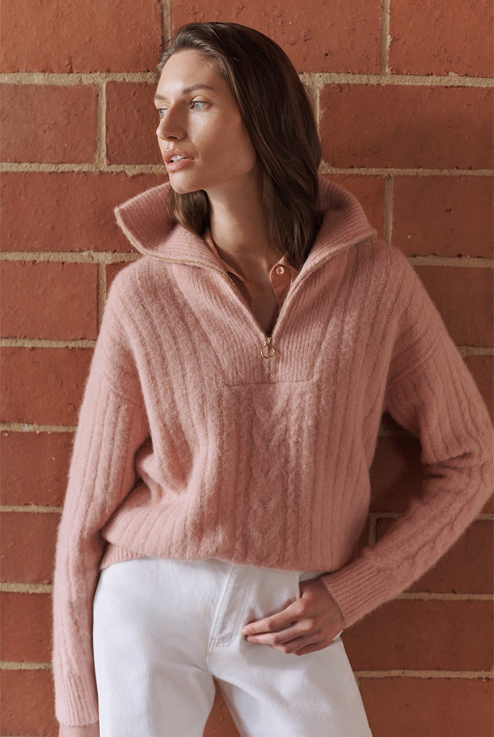 Alpaca Merino Blend Half Zip