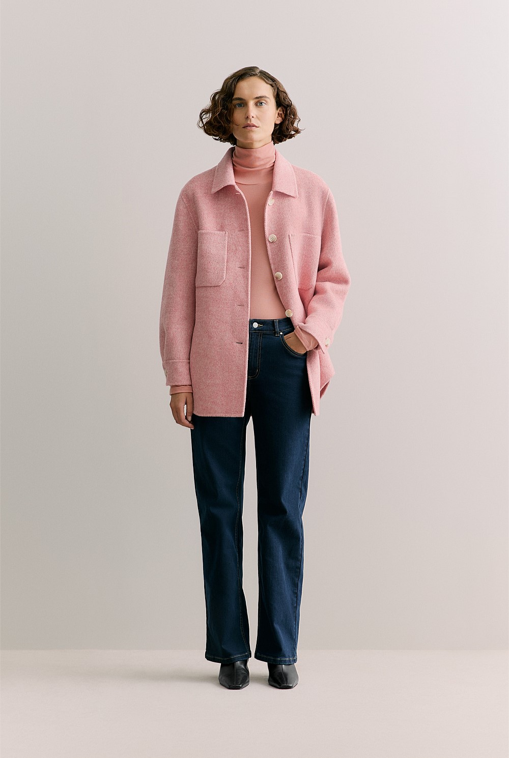 Tencel Wool Fine Rib Rollneck