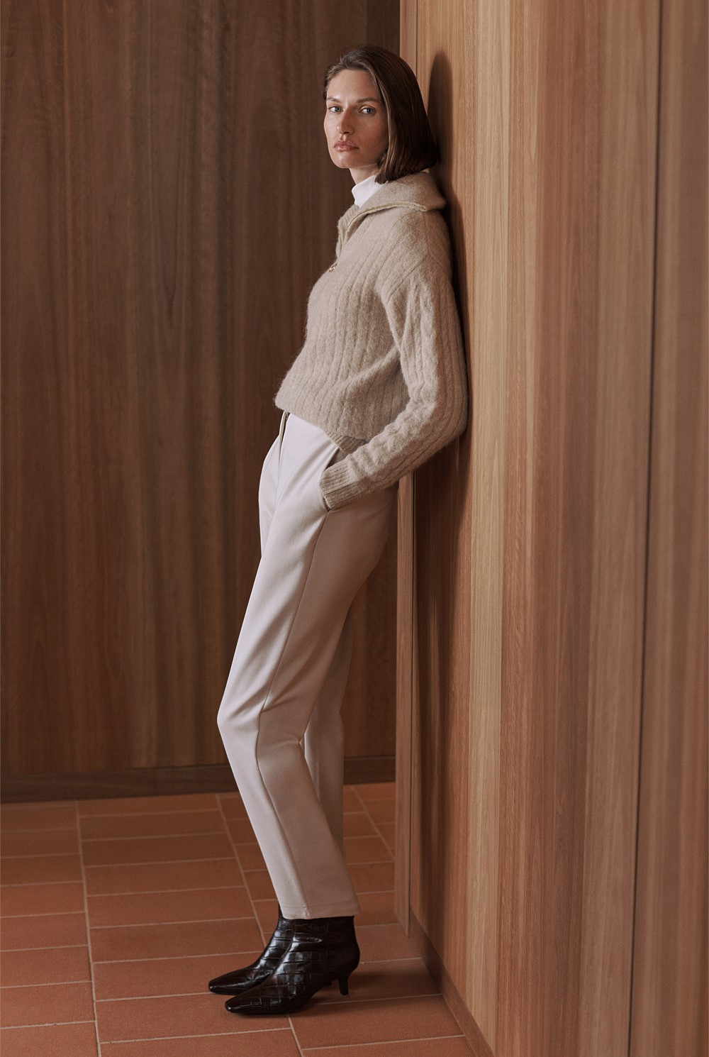 Ponte Blend Tailored Straight Leg Pant