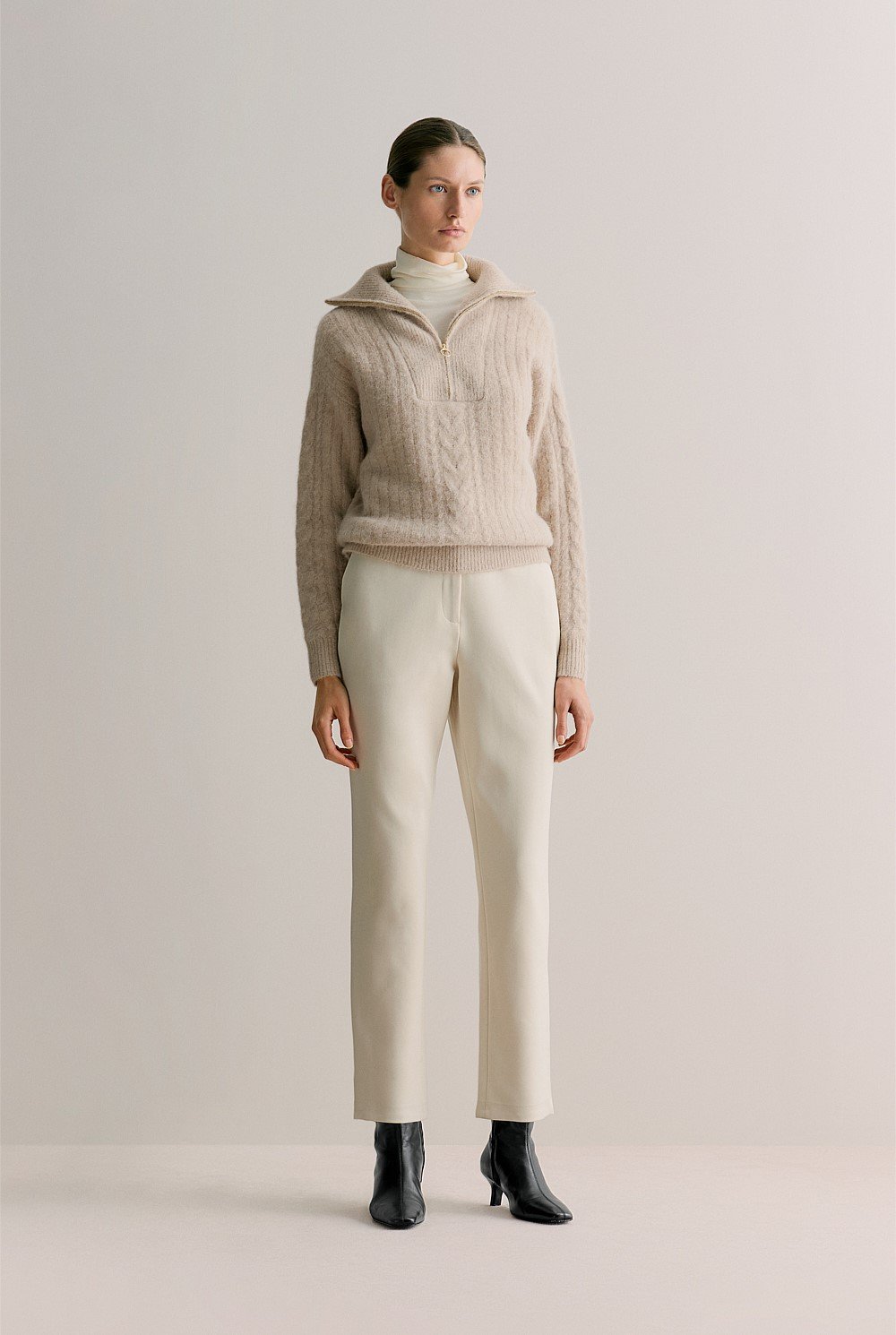 Ponte Blend Tailored Straight Leg Pant
