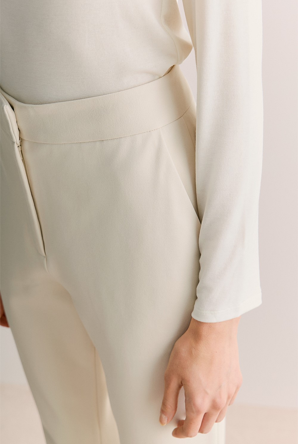 Ponte Blend Tailored Straight Leg Pant