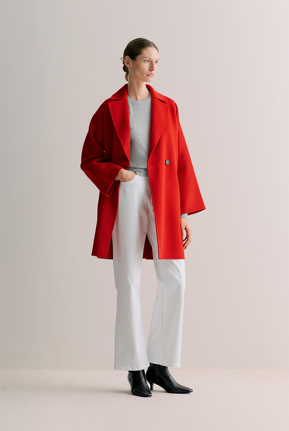 Merino Cashmere Forward Shoulder Seam Relaxed Crew