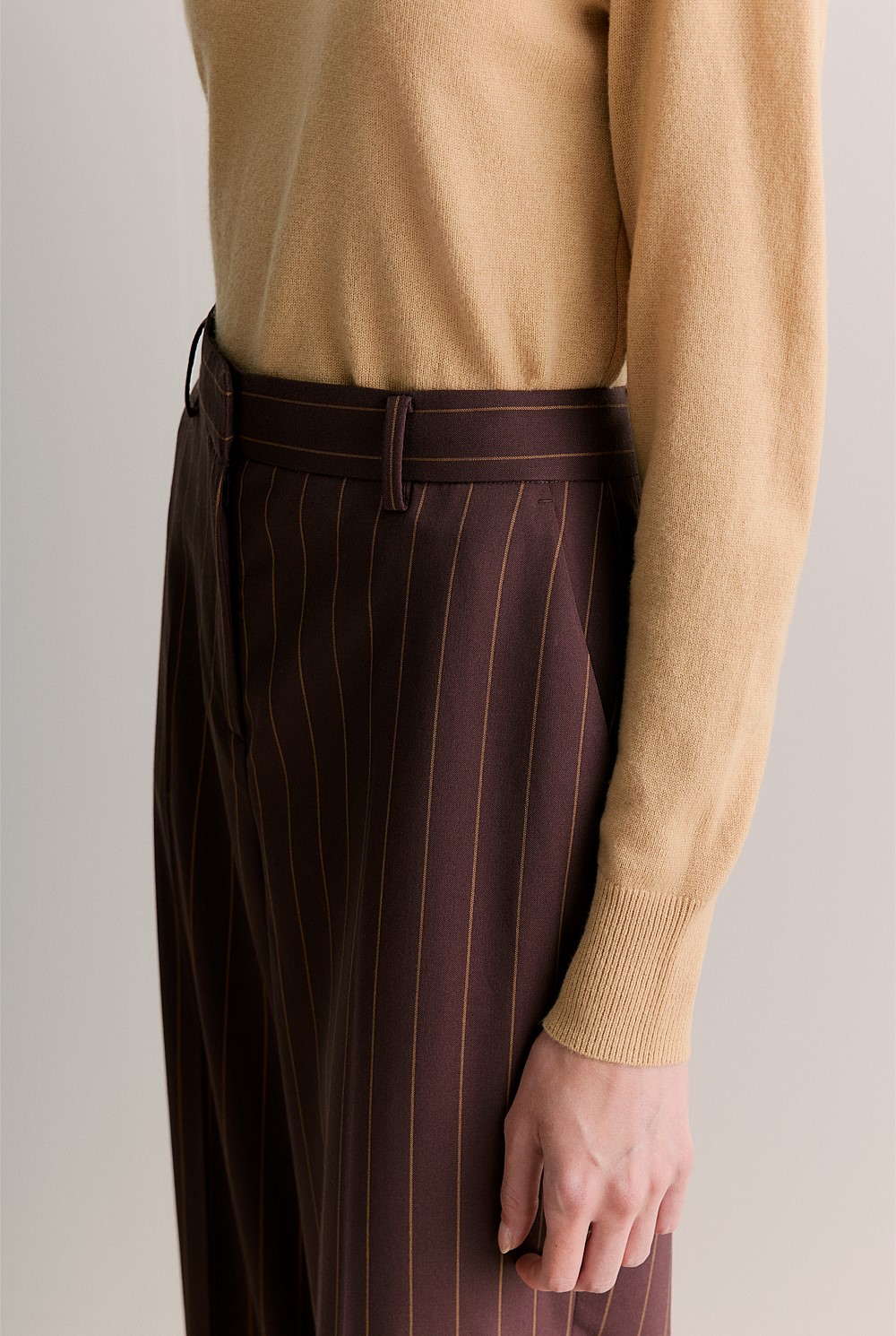 Stretch Wool Pinstripe Pant