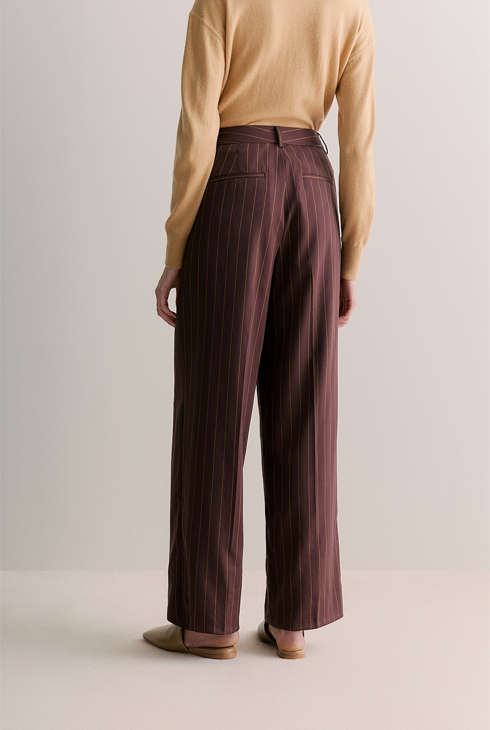 Stretch Wool Pinstripe Pant