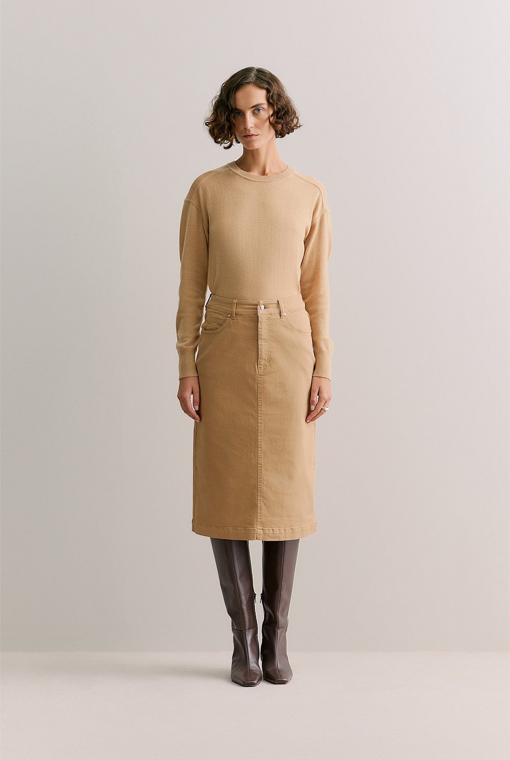 Merino Cashmere Forward Shoulder Seam Relaxed Crew