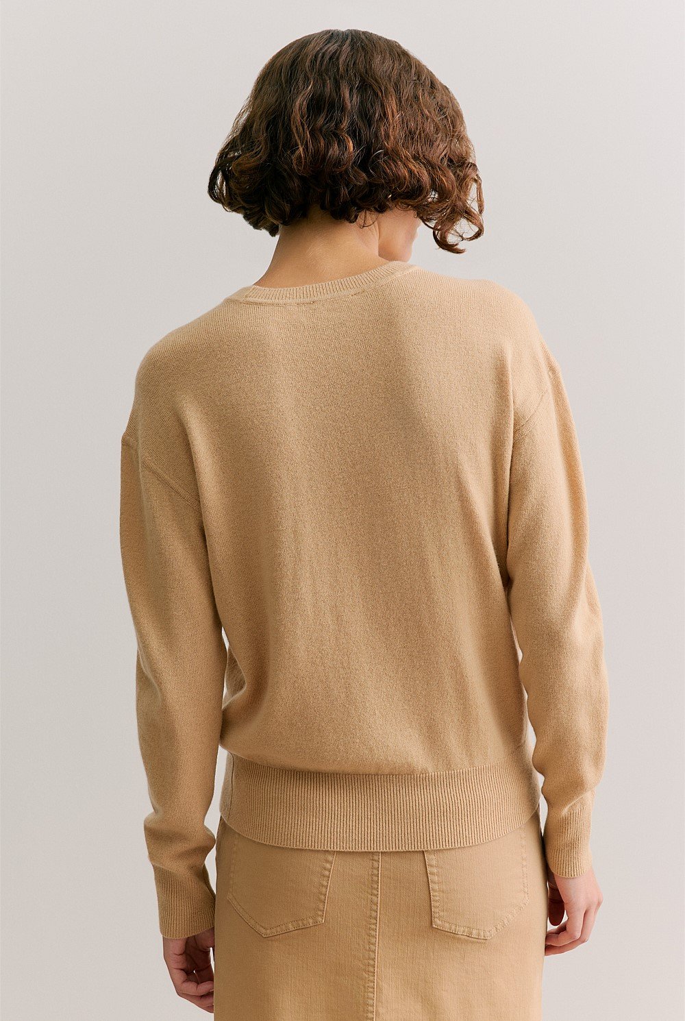 Merino Cashmere Forward Shoulder Seam Relaxed Crew