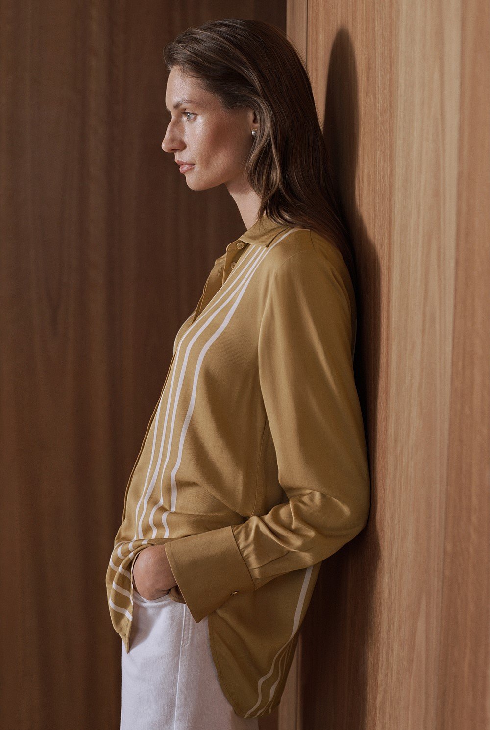 Mini Twill Column Stripe Shirt