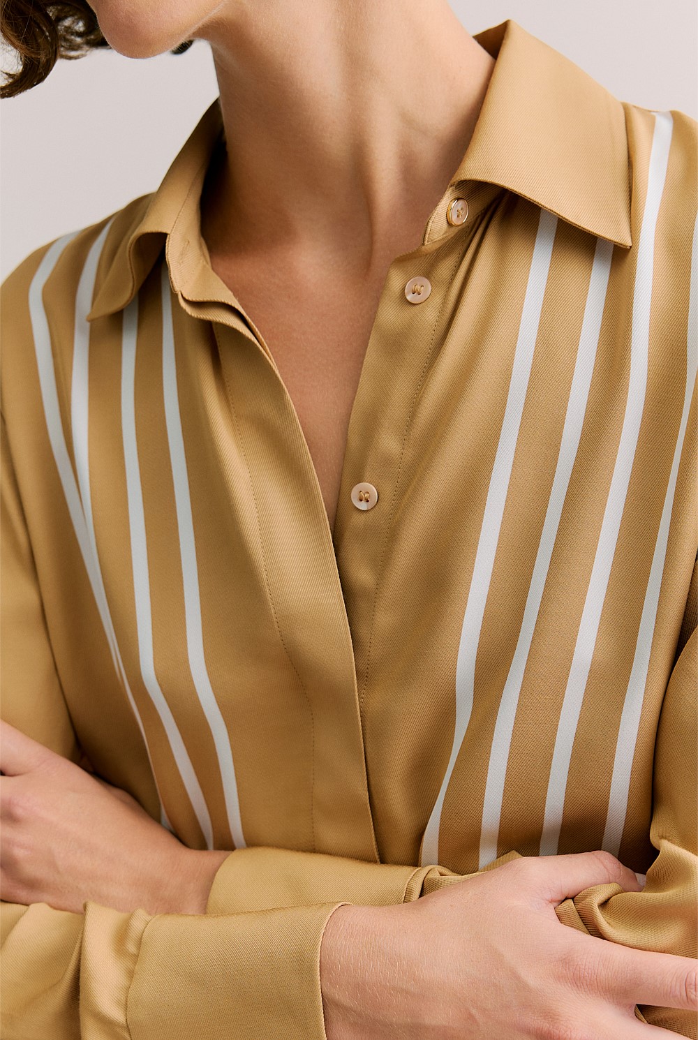 Mini Twill Column Stripe Shirt