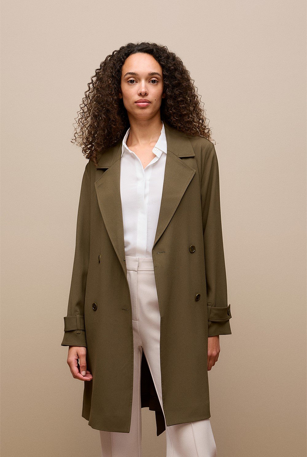 Soft Mid Length Trench Coat