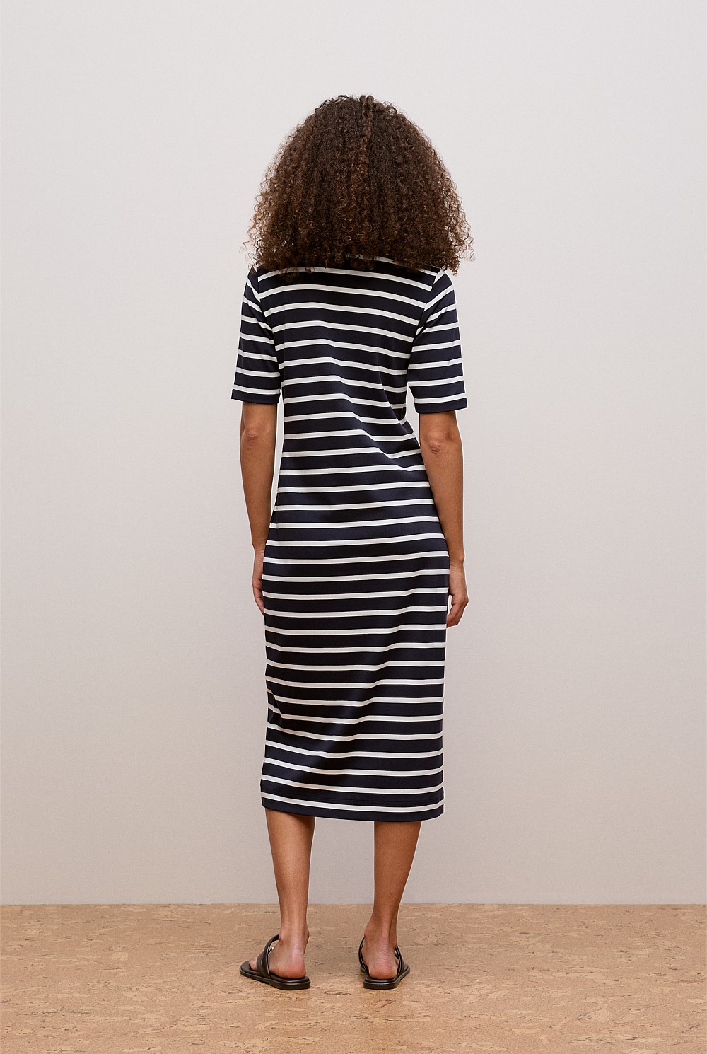 Stripe Button Through Dress