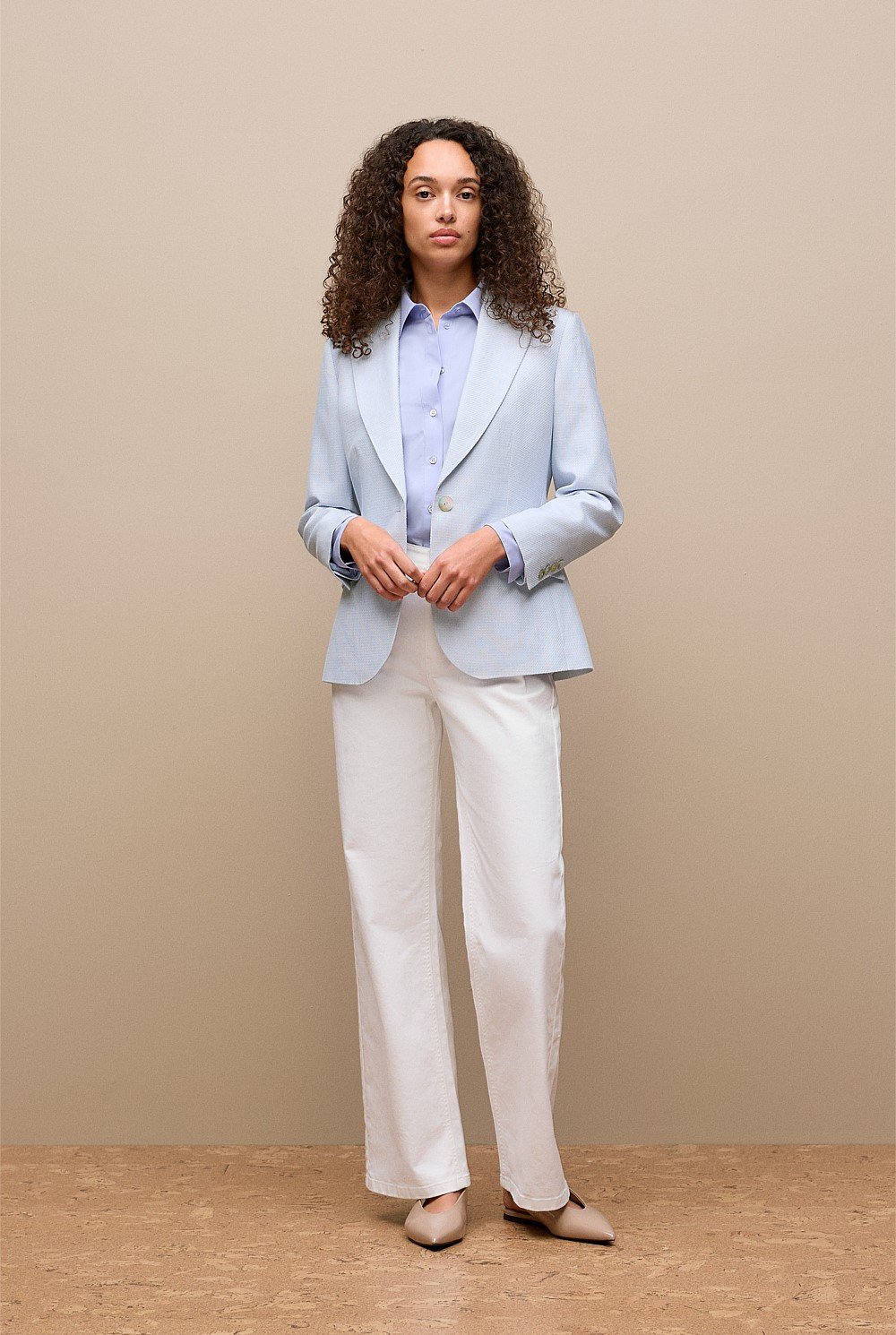 Cotton Linen Textured Blazer