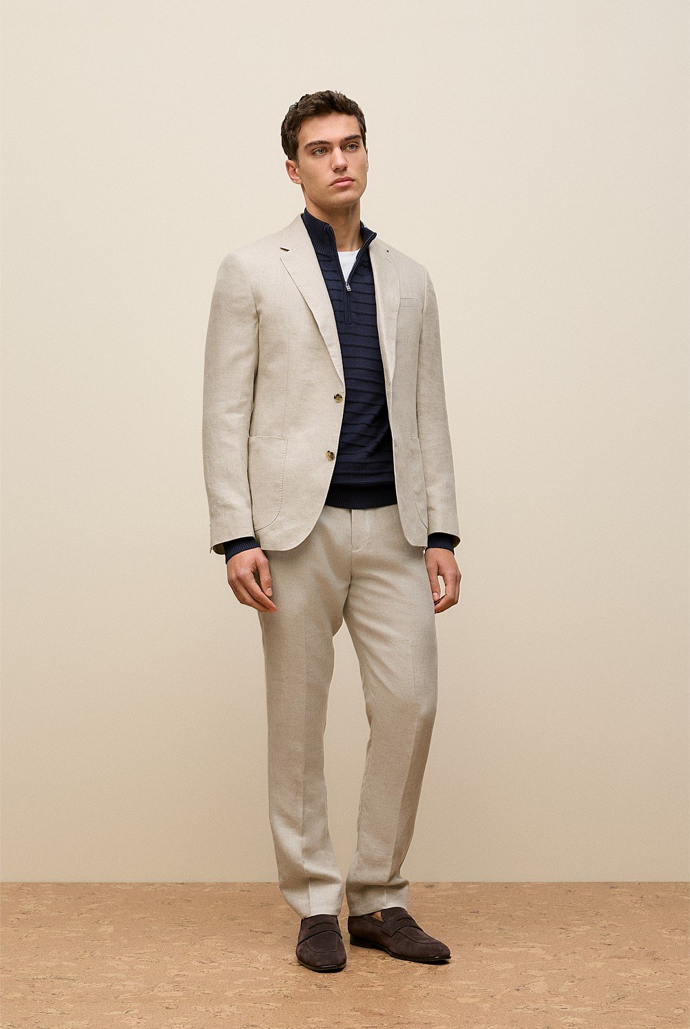 Cotton Silk Half Zip Knit