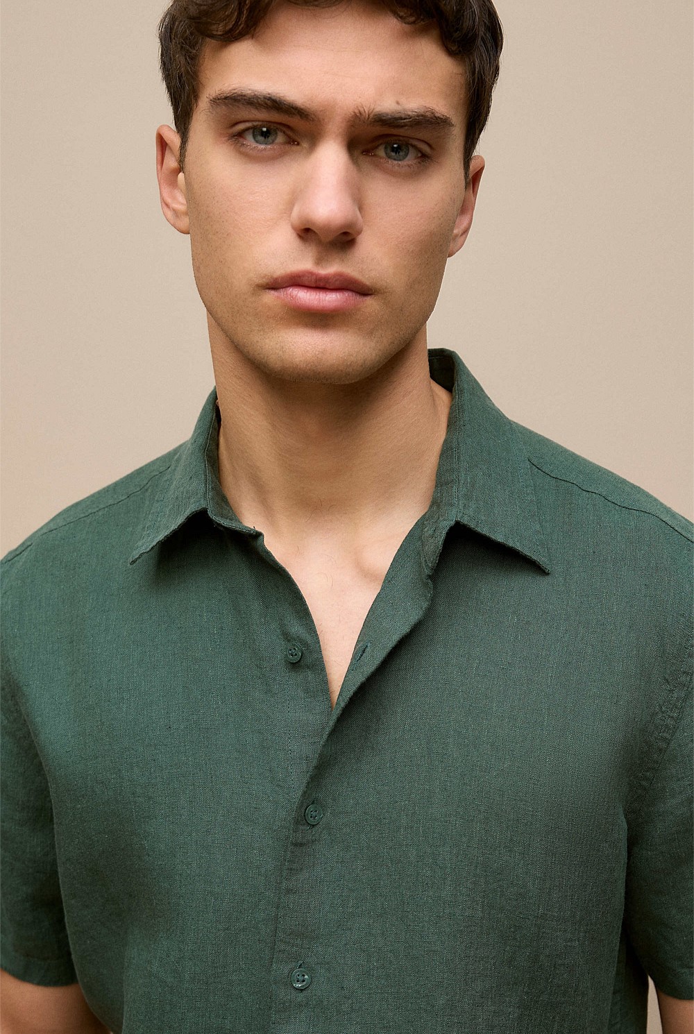 Linen End On End Short Sleeve Shirt