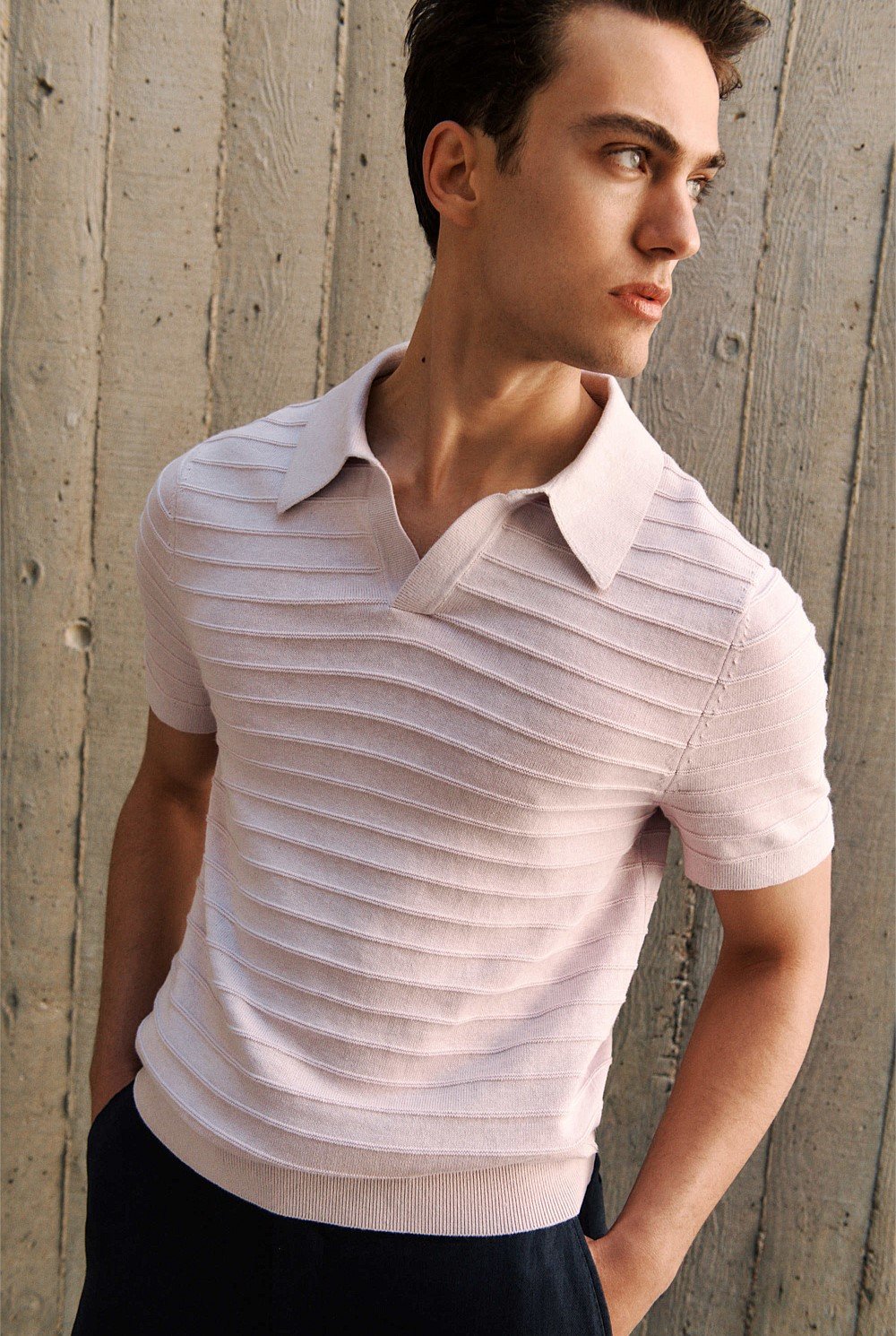 Cotton Silk Textured Polo