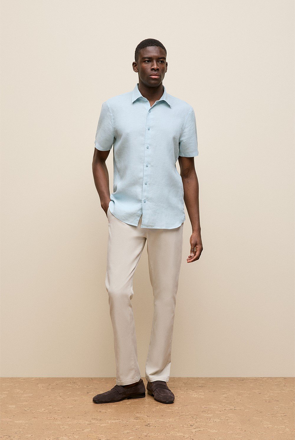 Linen End On End Short Sleeve Shirt